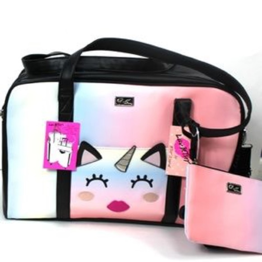 Betsey Johnson ombre unicorn weekender